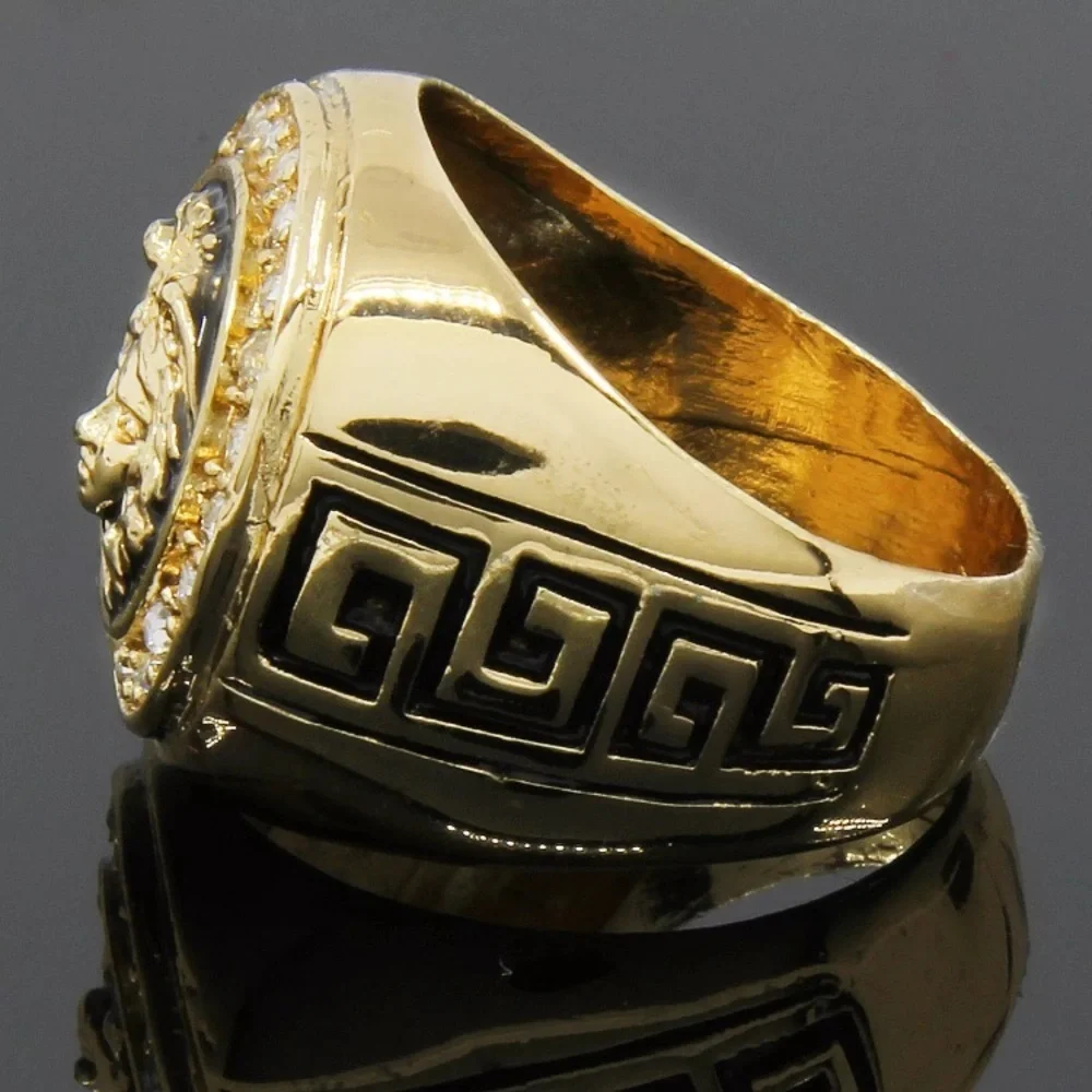 Gold Medusa Head Ring And Rope Bracelet Set NEW - Picture 4 of 5